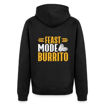 Burrito Gift - Unisex Premium Bio Zip Hoodie - Schwarz - Hinten - Nico (187cm)