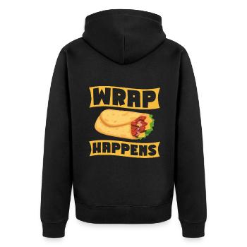 Burrito Gift - Unisex Premium Organic Zip Hoodie - black - Back - Nico (187cm)