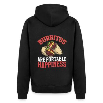 Burrito Gift - Unisex Premium Organic Zip Hoodie - black - Back - Nico (187cm)
