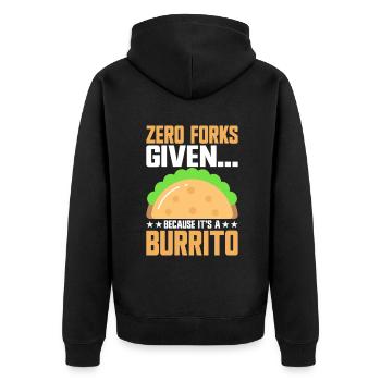Burrito Gift - Unisex Premium Bio Zip Hoodie - Schwarz - Hinten - Nico (187cm)
