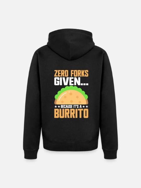 Burrito Gift - Unisex Premium Bio Zip Hoodie - Schwarz