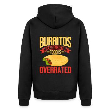 Burrito Gift - Unisex Premium Bio Zip Hoodie - Schwarz - Hinten - Nico (187cm)