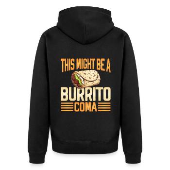 Burrito Gift - Unisex Premium Bio Zip Hoodie - Schwarz - Hinten - Nico (187cm)