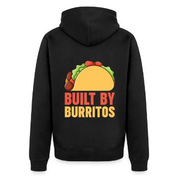 Burrito Gift - Unisex Premium Bio Zip Hoodie - Schwarz - Hinten - Nico (187cm)