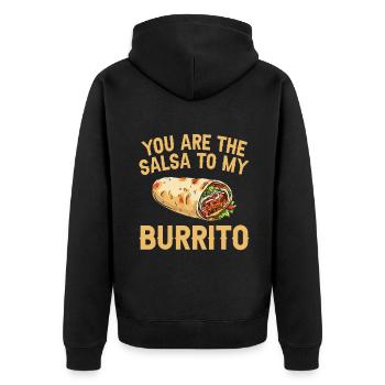 Burrito Gift - Unisex Premium Bio Zip Hoodie - Schwarz - Hinten - Nico (187cm)