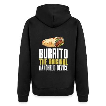 Burrito Gift - Unisex Premium Organic Zip Hoodie - black - Back - Nico (187cm)