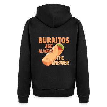 Burrito Gift - Unisex Premium Organic Zip Hoodie - black - Back - Nico (187cm)