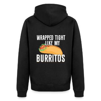 Burrito Gift - Unisex Premium Organic Zip Hoodie - black - Back - Nico (187cm)