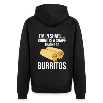 Burrito Gift - Unisex Premium Organic Zip Hoodie - black - Back - Nico (187cm)