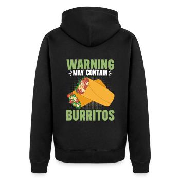 Burrito Gift - Unisex Premium Organic Zip Hoodie - black - Back - Nico (187cm)