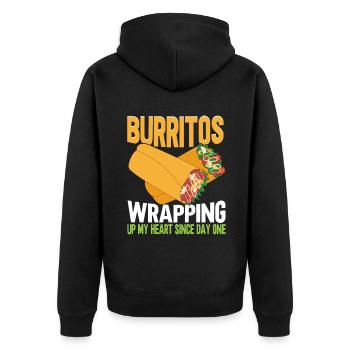 Burrito Gift - Unisex Premium Organic Zip Hoodie - black - Back - Nico (187cm)
