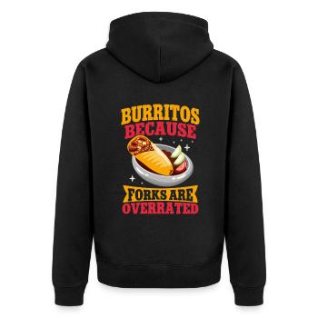 Burrito Gift - Unisex Premium Organic Zip Hoodie - black - Back - Nico (187cm)