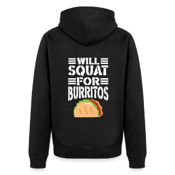 Burrito Gift - Unisex Premium Bio Zip Hoodie - Schwarz - Hinten - Nico (187cm)