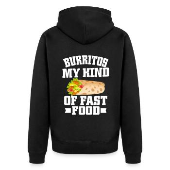 Burrito Gift - Unisex Premium Bio Zip Hoodie - Schwarz - Hinten - Nico (187cm)