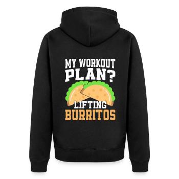 Burrito Gift - Unisex Premium Organic Zip Hoodie - black - Back - Nico (187cm)
