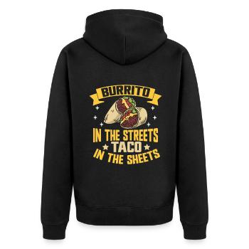 Burrito Gift - Unisex Premium Organic Zip Hoodie - black - Back - Nico (187cm)