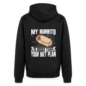 Burrito Gift - Unisex Premium Organic Zip Hoodie - black - Back - Nico (187cm)