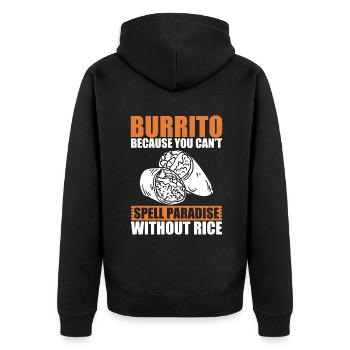 Burrito Gift - Unisex Premium Organic Zip Hoodie - black - Back - Nico (187cm)