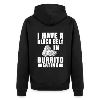 Burrito Gift - Unisex Premium Bio Zip Hoodie - Schwarz - Hinten - Nico (187cm)