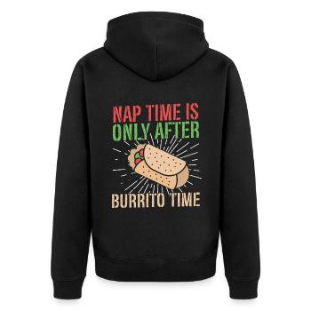 Burrito Gift - Unisex Premium Bio Zip Hoodie - Schwarz - Hinten - Nico (187cm)