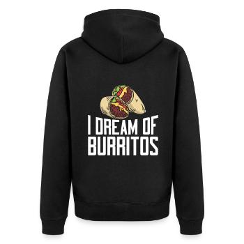 Burrito Gift - Unisex Premium Organic Zip Hoodie - black - Back - Nico (187cm)