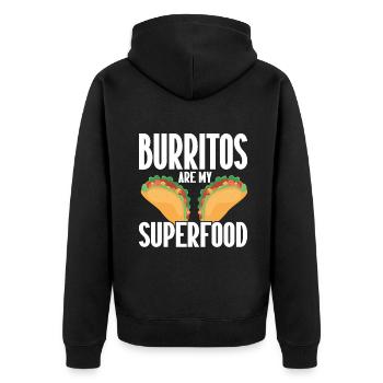 Burrito Gift - Unisex Premium Bio Zip Hoodie - Schwarz - Hinten - Nico (187cm)