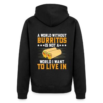 Burrito Gift - Unisex Premium Organic Zip Hoodie - black - Back - Nico (187cm)