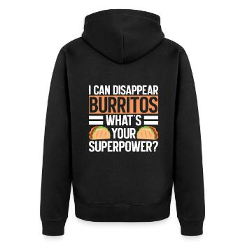 Burrito Gift - Unisex Premium Organic Zip Hoodie - black - Back - Nico (187cm)