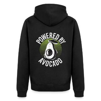 Avocado Gifts - Unisex Premium Organic Zip Hoodie - black - Back - Nico (187cm)