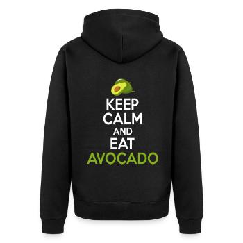 Avocado Gifts - Unisex Premium Organic Zip Hoodie - black - Back - Nico (187cm)