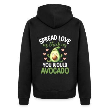 Avocado Gifts - Unisex Premium Organic Zip Hoodie - black - Back - Nico (187cm)