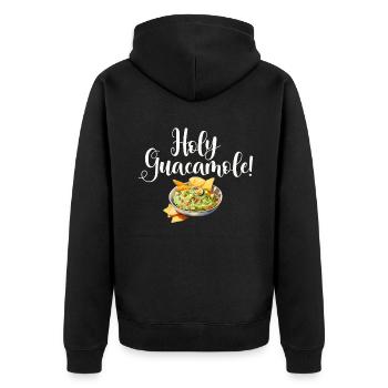 Avocado Gifts - Unisex Premium Organic Zip Hoodie - black - Back - Nico (187cm)