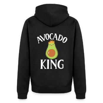Avocado Gifts - Unisex Premium Organic Zip Hoodie - black - Back - Nico (187cm)