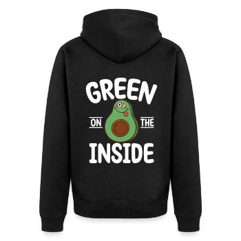 Avocado Gifts - Unisex Premium Organic Zip Hoodie - black - Back - Nico (187cm)