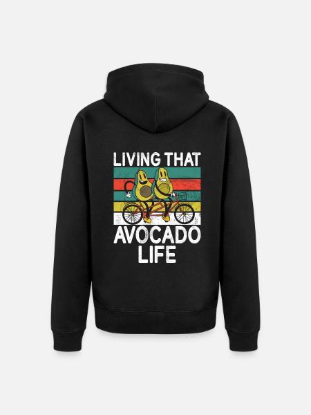 Avocado Gifts - Unisex Premium Organic Zip Hoodie - black