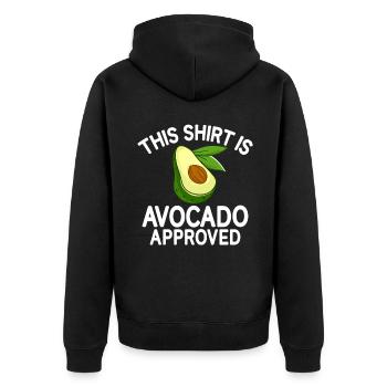Avocado Gifts - Unisex Premium Organic Zip Hoodie - black - Back - Nico (187cm)