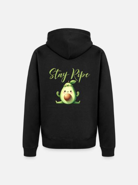 Avocado Gifts - Unisex Premium Organic Zip Hoodie - black