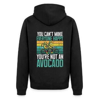 Avocado Gifts - Unisex Premium Organic Zip Hoodie - black - Back - Nico (187cm)