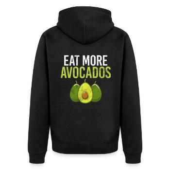 Avocado Gifts - Unisex Premium Bio Zip Hoodie - Schwarz - Hinten - Nico (187cm)