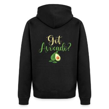 Avocado Gifts - Unisex Premium Organic Zip Hoodie - black - Back - Nico (187cm)