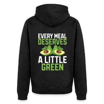 Avocado Gifts - Unisex Premium Organic Zip Hoodie - black - Back - Nico (187cm)