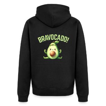 Avocado Gifts - Unisex Premium Organic Zip Hoodie - black - Back - Nico (187cm)
