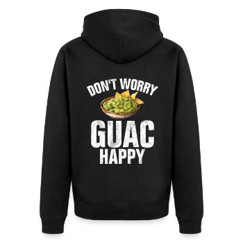 Avocado Gifts - Unisex Premium Organic Zip Hoodie - black - Back - Nico (187cm)
