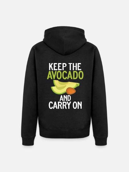 Avocado Gifts - Unisex Premium Organic Zip Hoodie - black