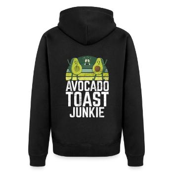 Avocado Gifts - Unisex Premium Organic Zip Hoodie - black - Back - Nico (187cm)