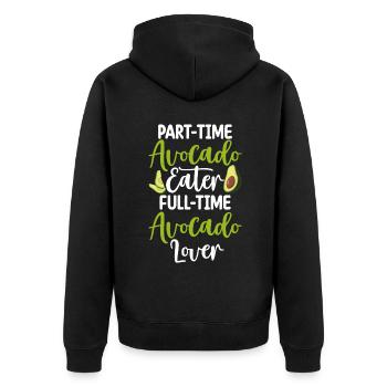 Avocado Gifts - Unisex Premium Organic Zip Hoodie - black - Back - Nico (187cm)