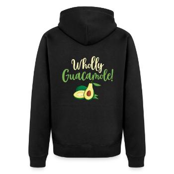 Avocado Gifts - Unisex Premium Organic Zip Hoodie - black - Back - Nico (187cm)