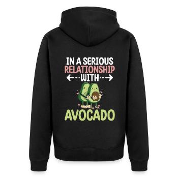 Avocado Gifts - Unisex Premium Organic Zip Hoodie - black - Back - Nico (187cm)