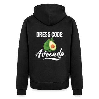 Avocado Gifts - Unisex Premium Organic Zip Hoodie - black - Back - Nico (187cm)