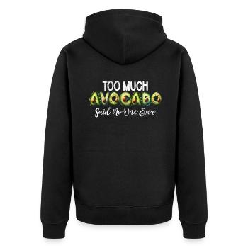 Avocado Gifts - Unisex Premium Organic Zip Hoodie - black - Back - Nico (187cm)